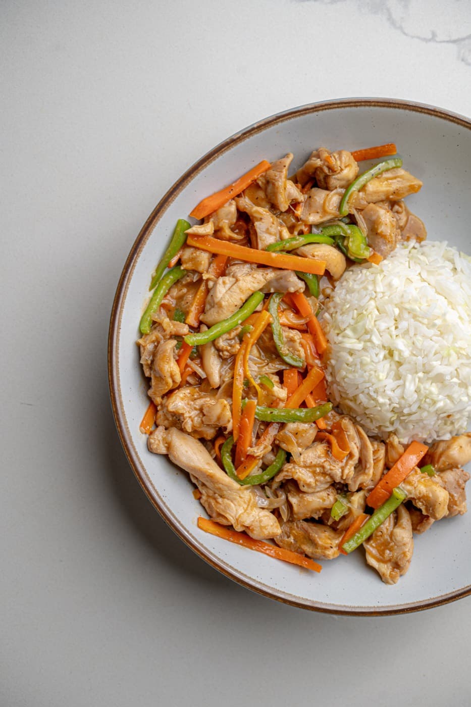 Chicken Sauce with Cabbage & Rice Mix
