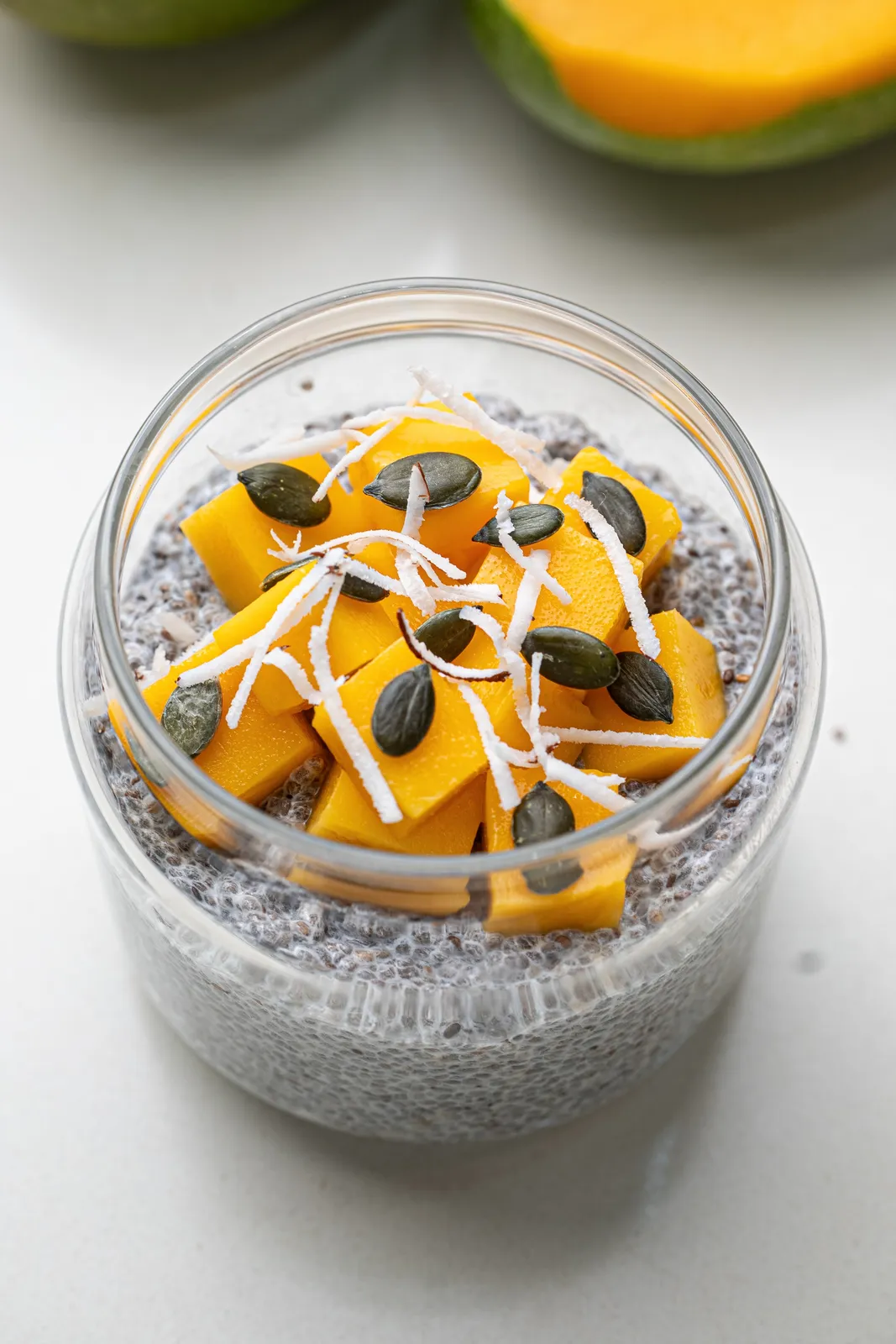 Mango coconut chia pudding