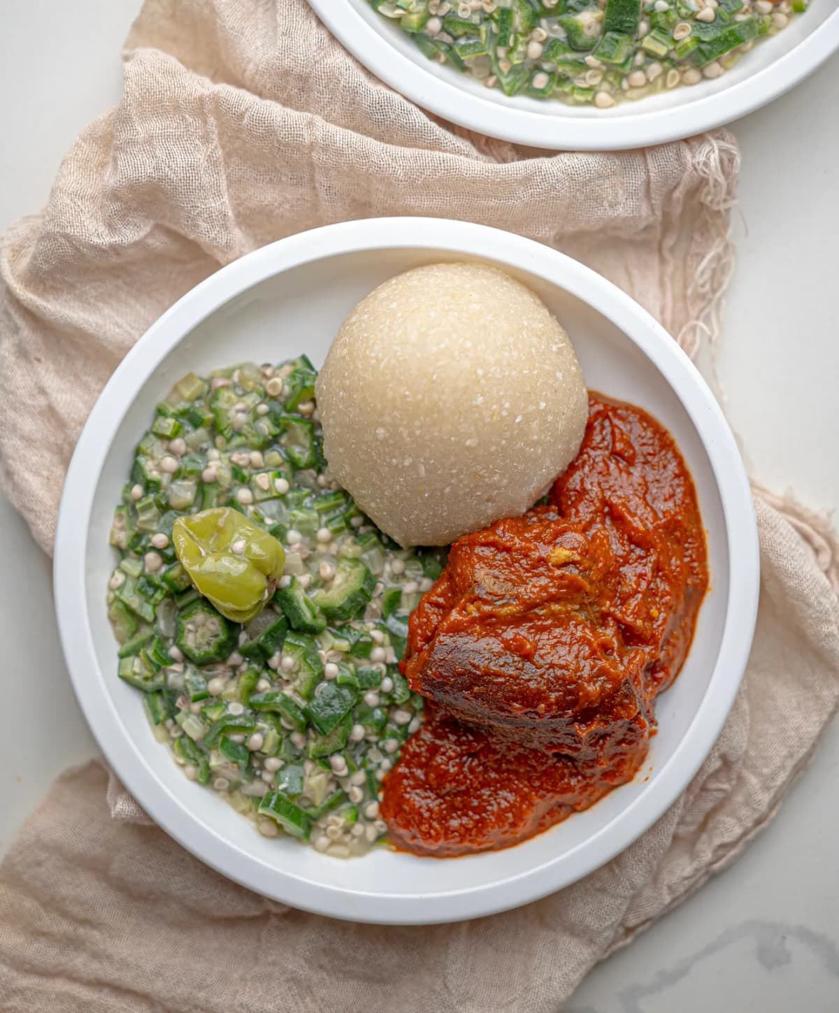 Oilless Stewed Meat with Okro